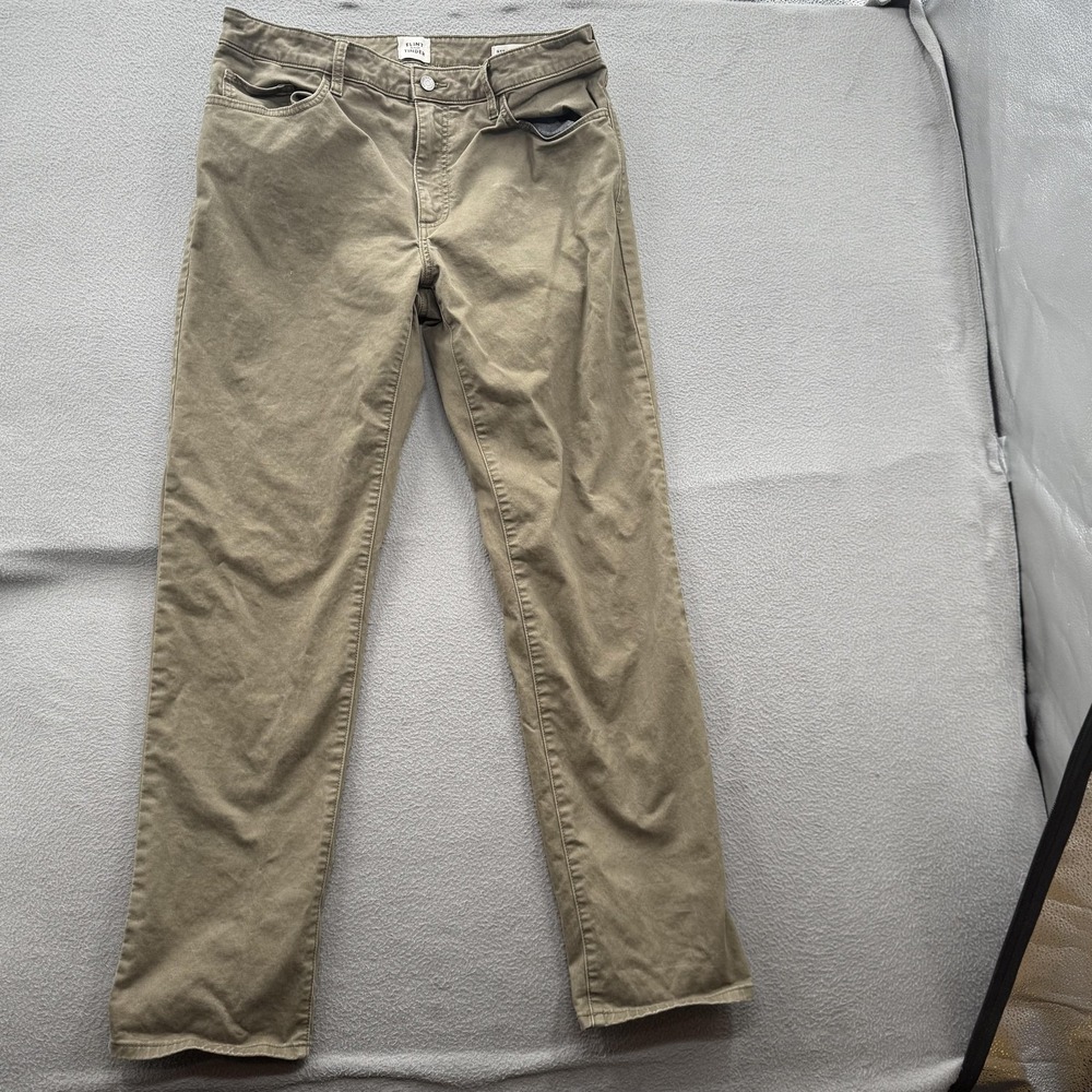 Flint And Tinder Jeans Mens 33x32 (Fits 33/31) Beige Straight Fit Stretch.